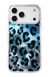 Blue Shimmer Leopard iPhone 17 Case With Glossy Metallic Detail
