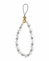 Silver Pearl & Crystal Phone Charm