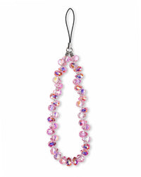 Pink teardrop phone charm with glossy bead detail