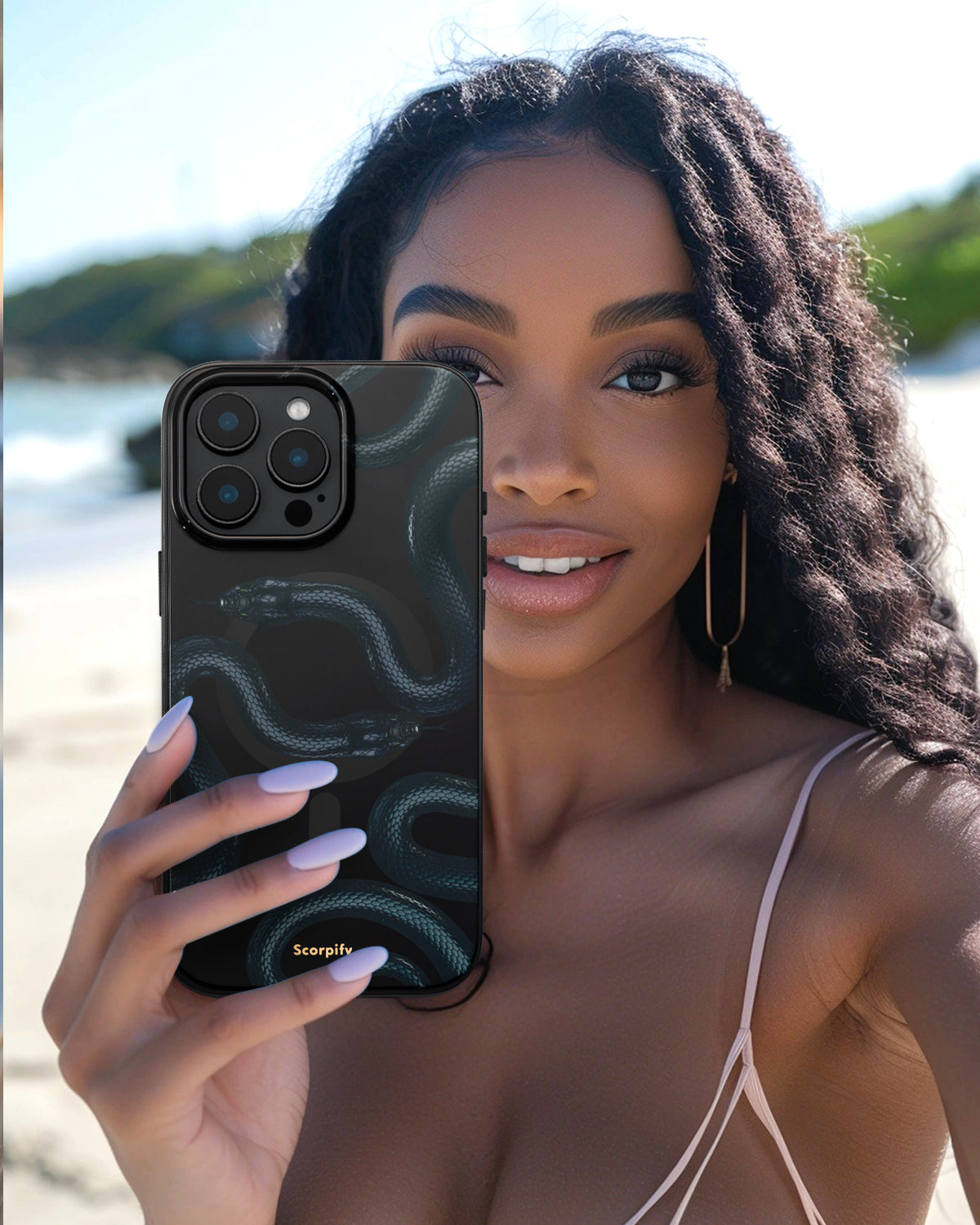 Shadow Black Snake Magnetic iPhone Case