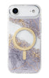 Gleam Dusk Halo Resin Phone Case With Shimmering Pearl Tone