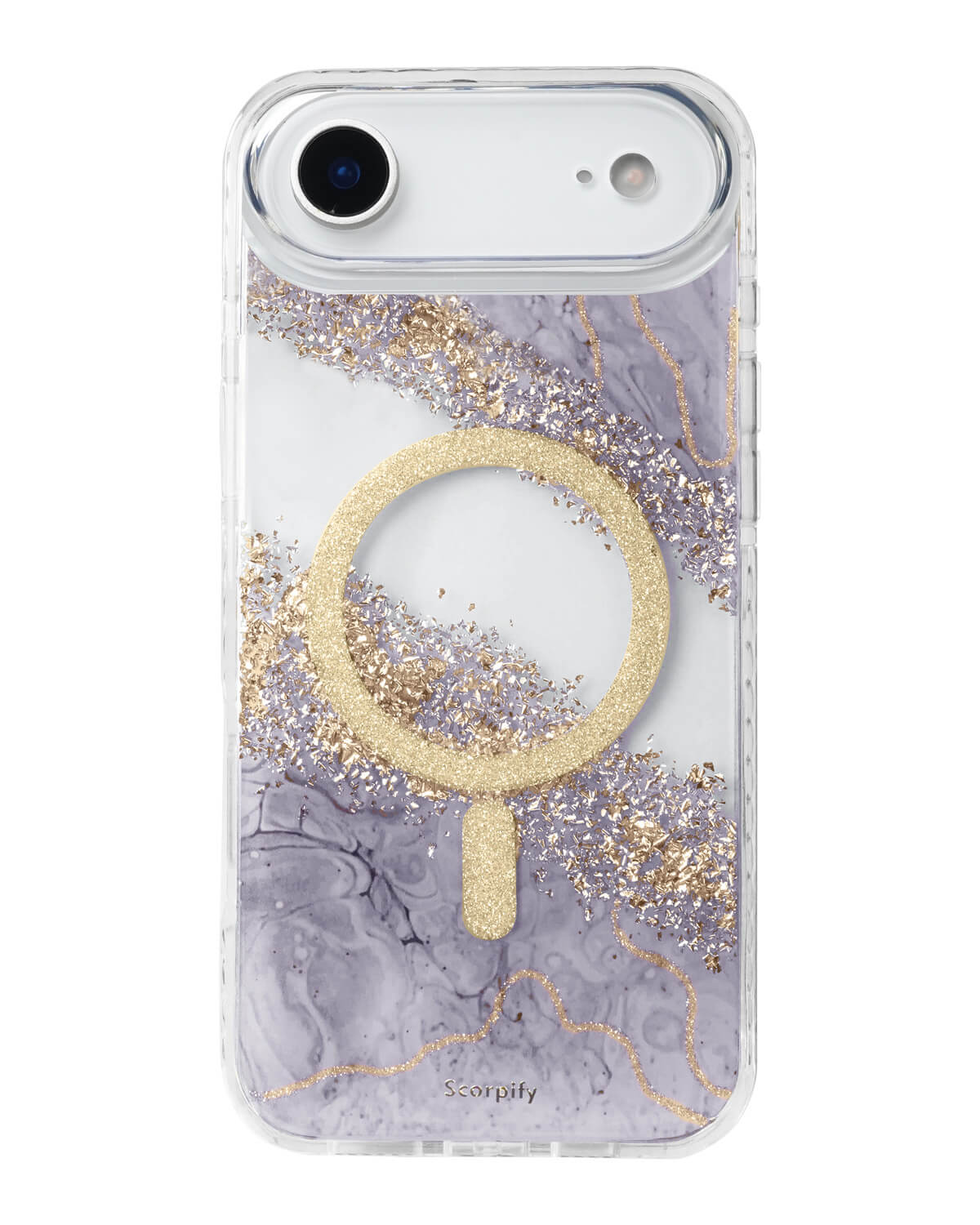 Gleam Dusk Halo Resin Phone Case With Shimmering Pearl Tone