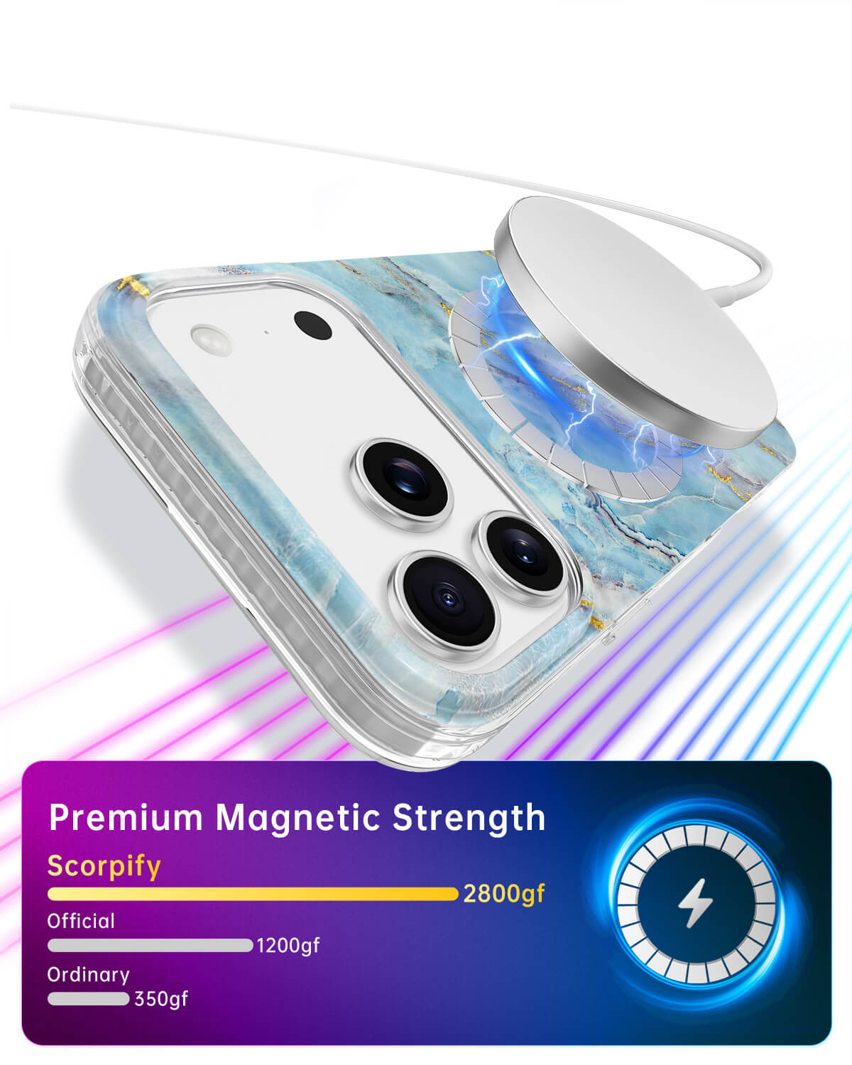 Premium Magsafe Phone Case With Refined Marble Finish for iPhone 17