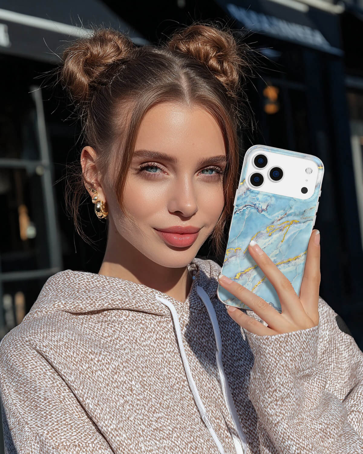 Stylish Icelandic Blue Marble Phone Case For Daily Wear for iPhone 17