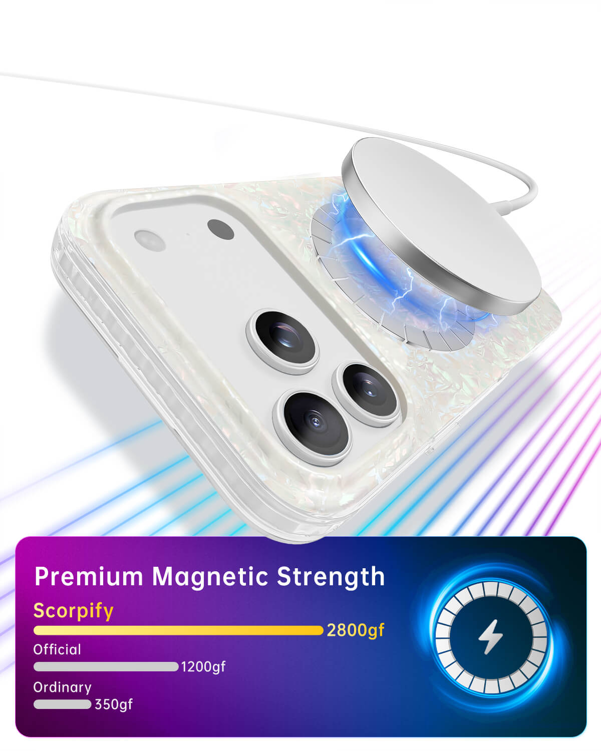 Protective pearl iPhone case MagSafe compatible