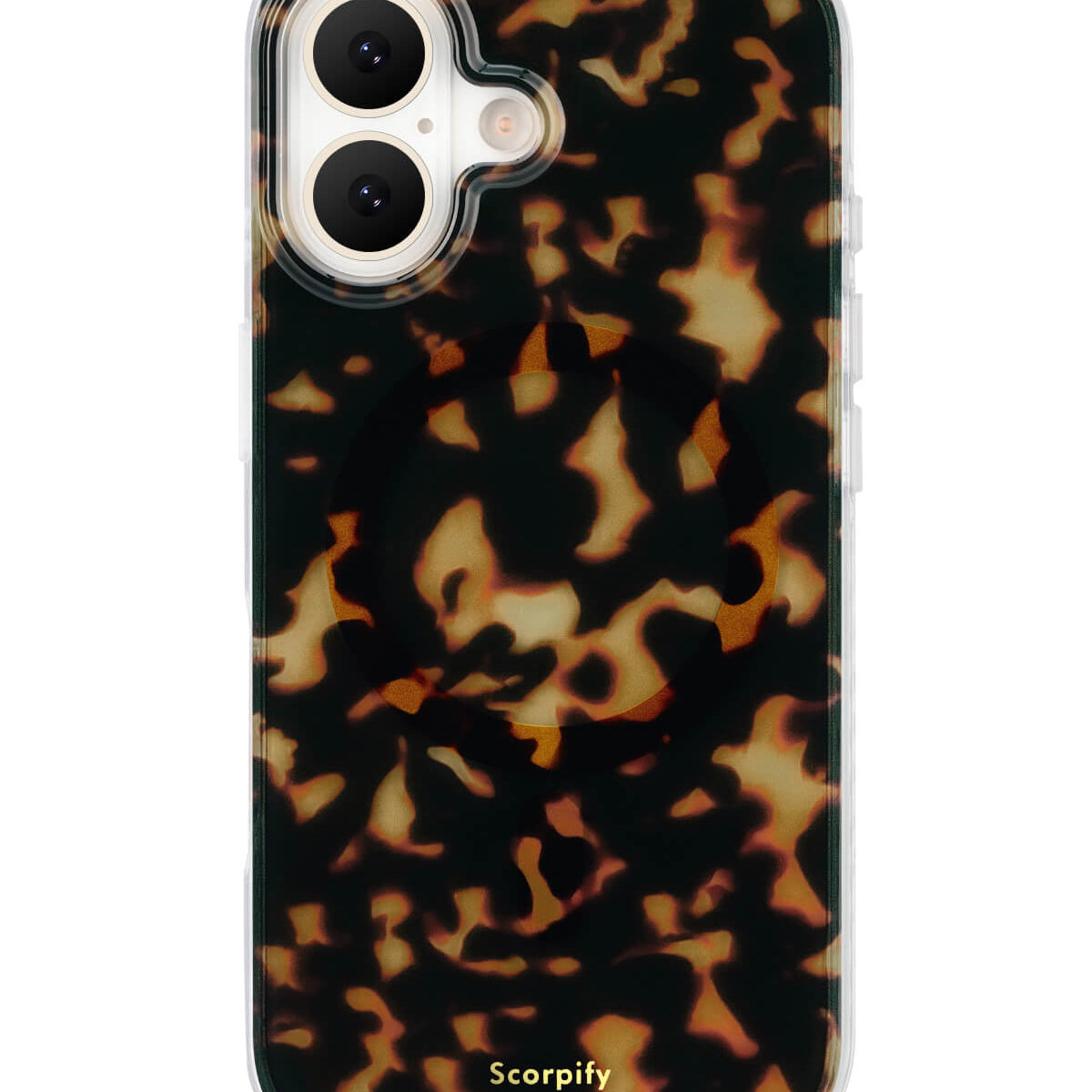 Classic tortoise iPhone 17 Pro case in dark brown design