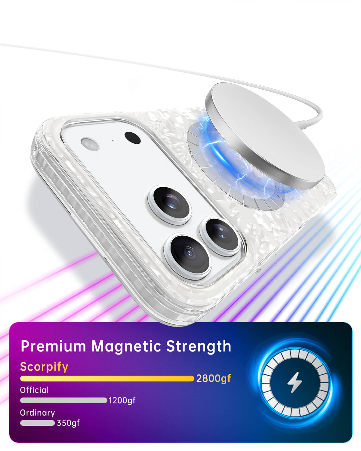 Protective pearl iPhone case MagSafe ready