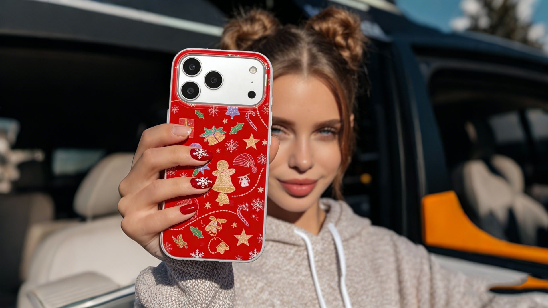 Scorpify Christmas Phone Case with Red Gifts Detail