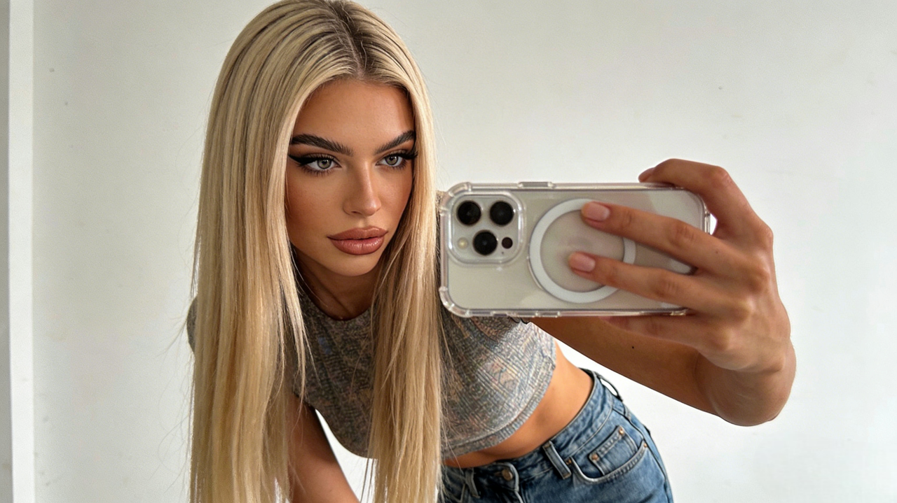 A transparent iPhone case with a soft, comfortable feel and magnetic snap-on design, featuring a minimalist style—don’t miss out!