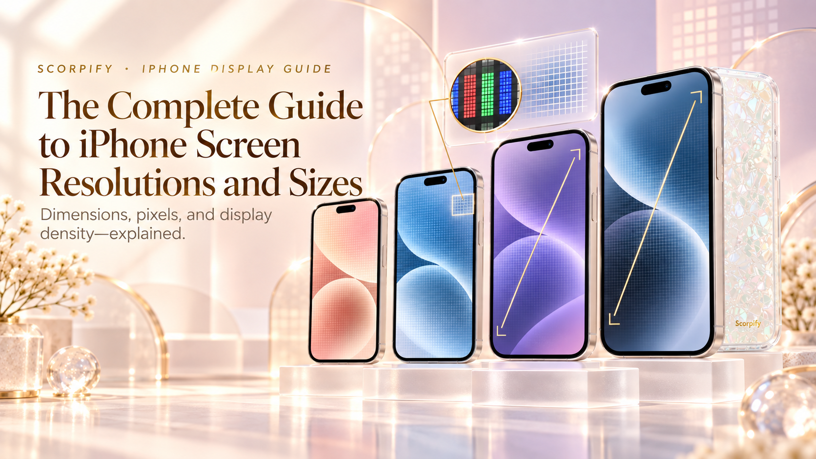iPhone screen size comparison chart from iPhone 13 to iPhone 18 Pro Max