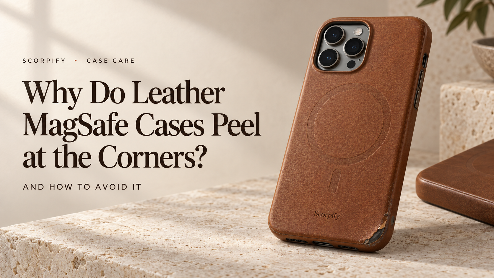 Peeling leather phone case corner vs a properly sealed edge