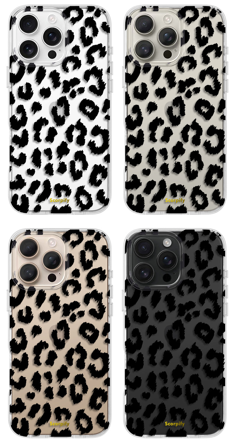 Black Transparent Leopard iPhone Case
