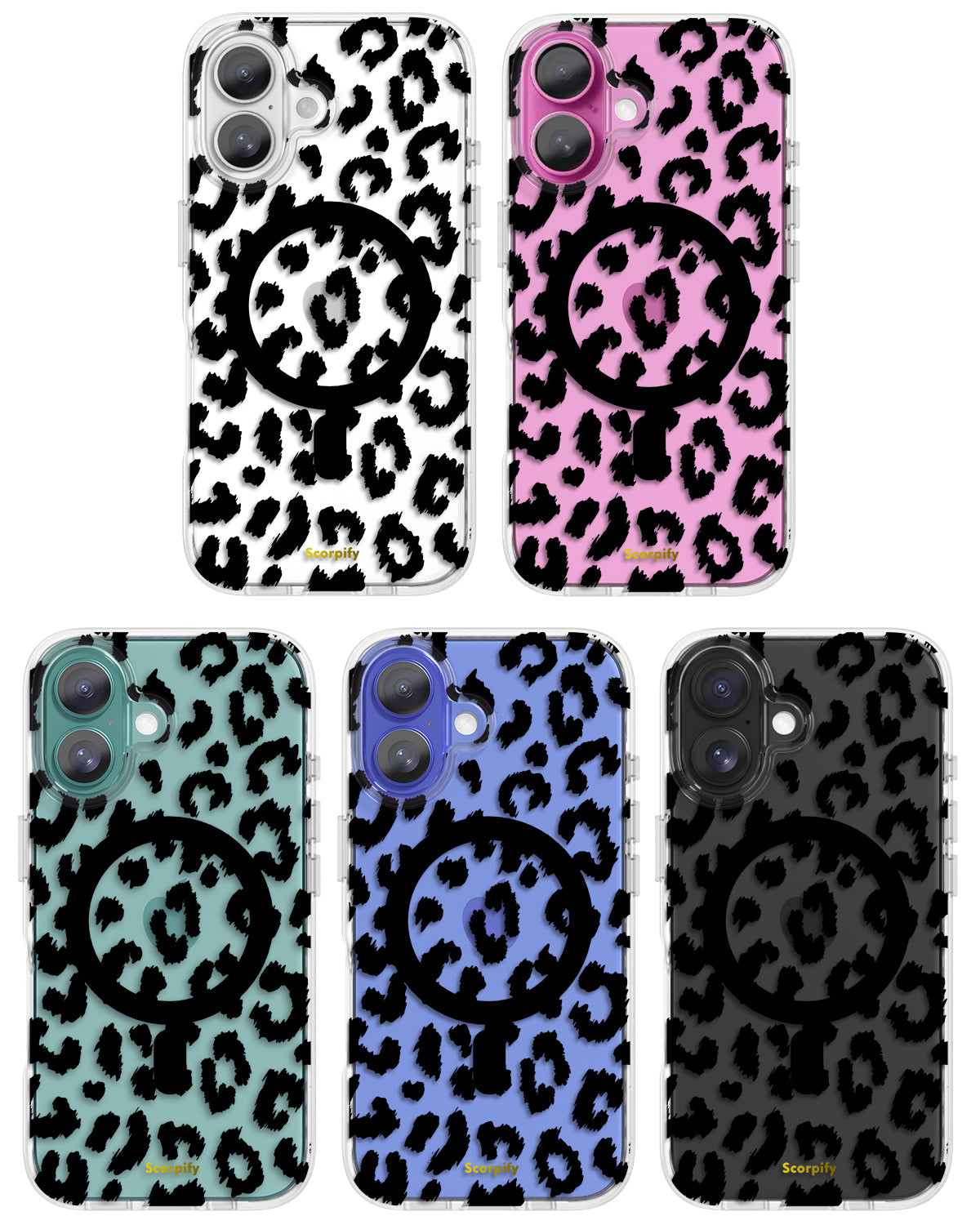 Black Transparent Leopard Magnetic iPhone Case