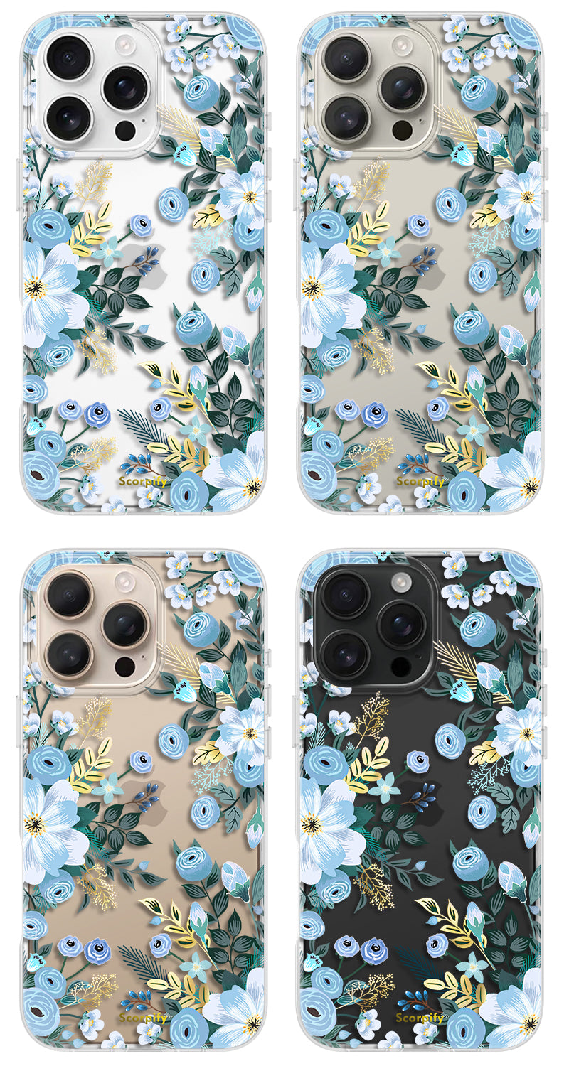 Trendy Blue Nemophila Floral iPhone Case - Scorpify