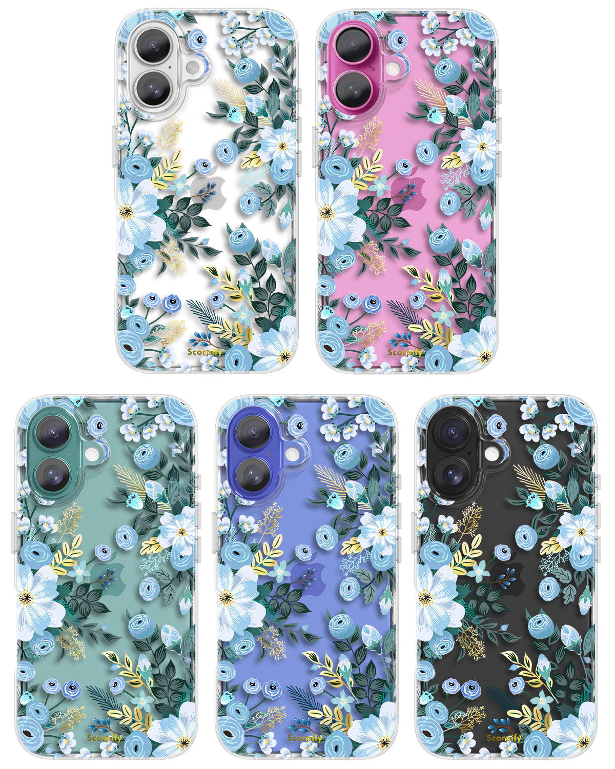 Trendy Blue Nemophila Floral iPhone Case - Scorpify