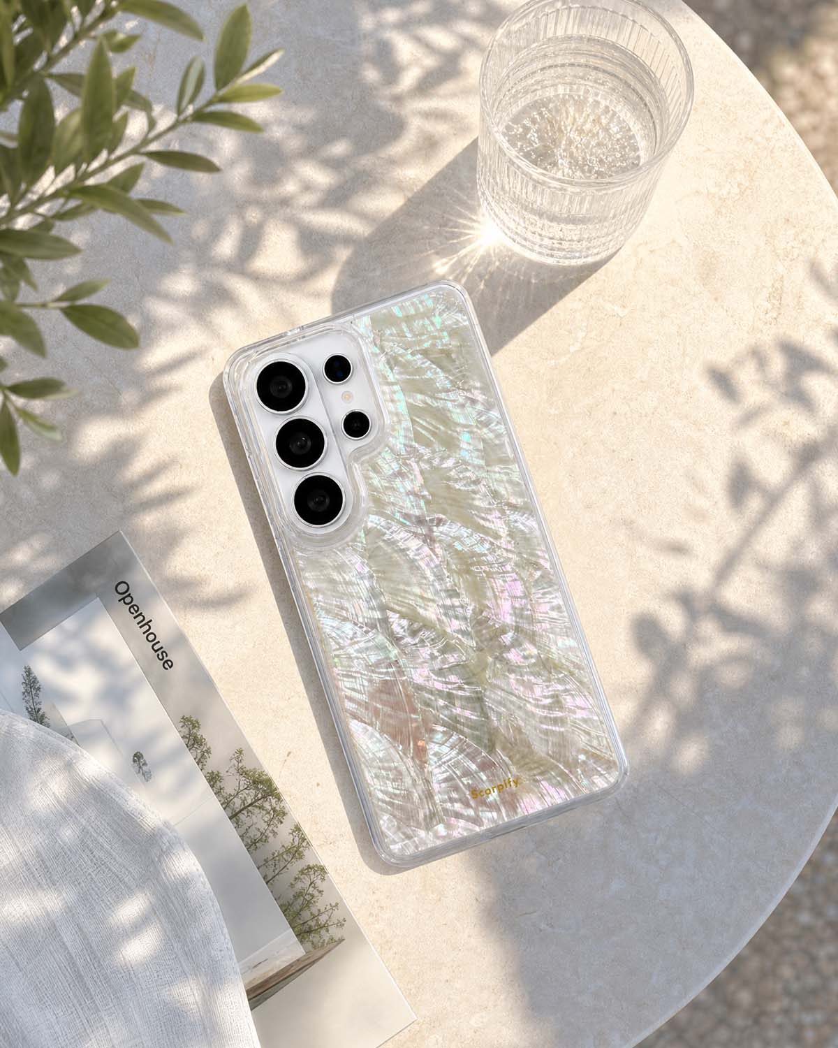 Natural Mother of Pearl case lifestyle scene