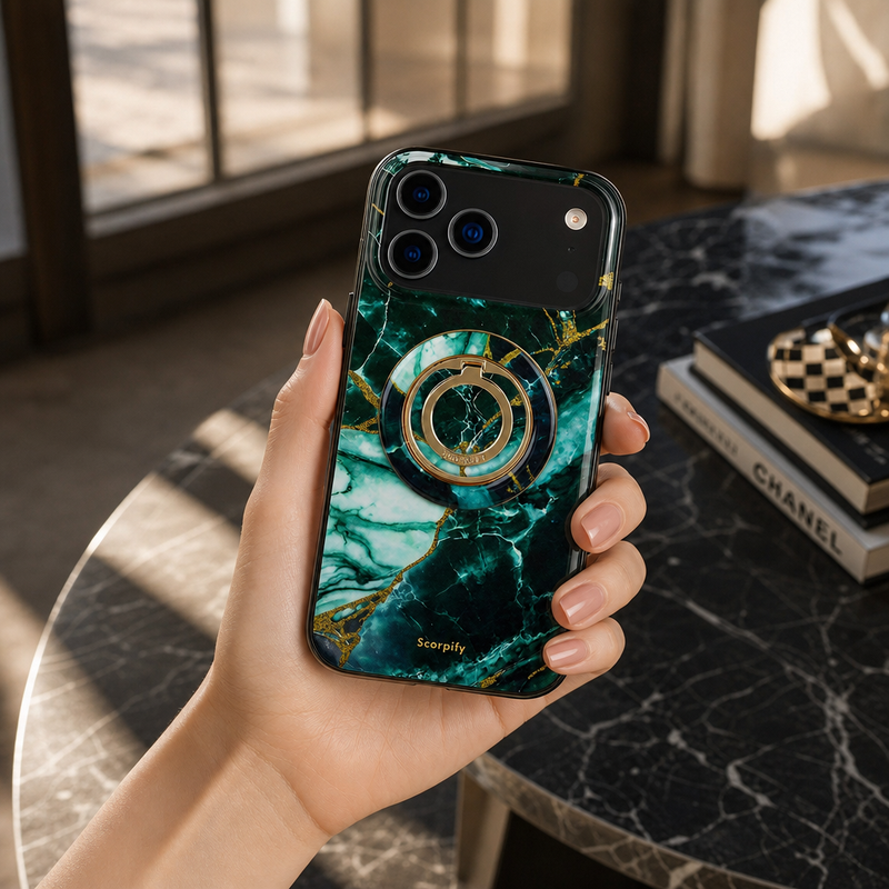 Emerald Green Marble MagSafe Ring Holder