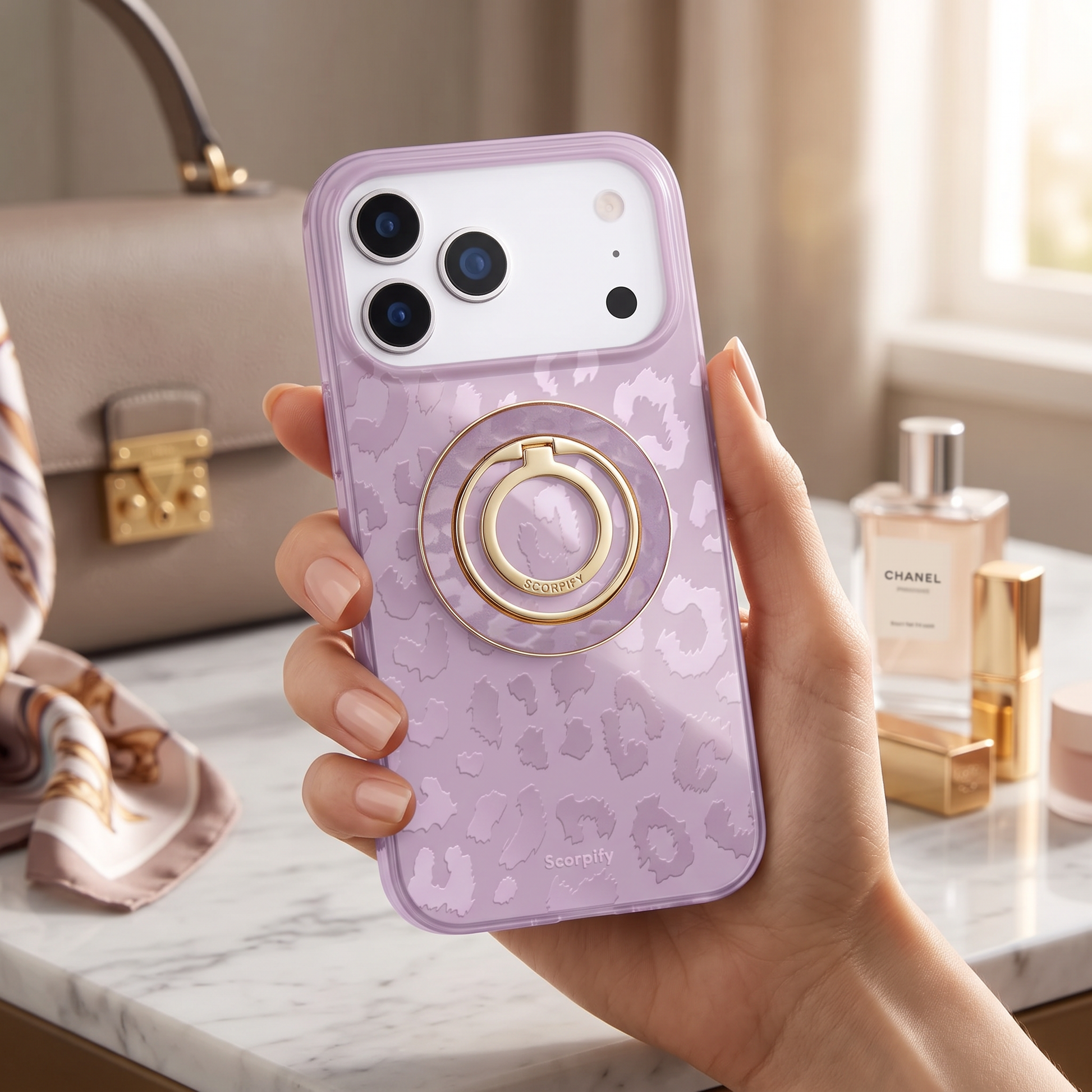 Lavender Leopard MagSafe Ring Holder