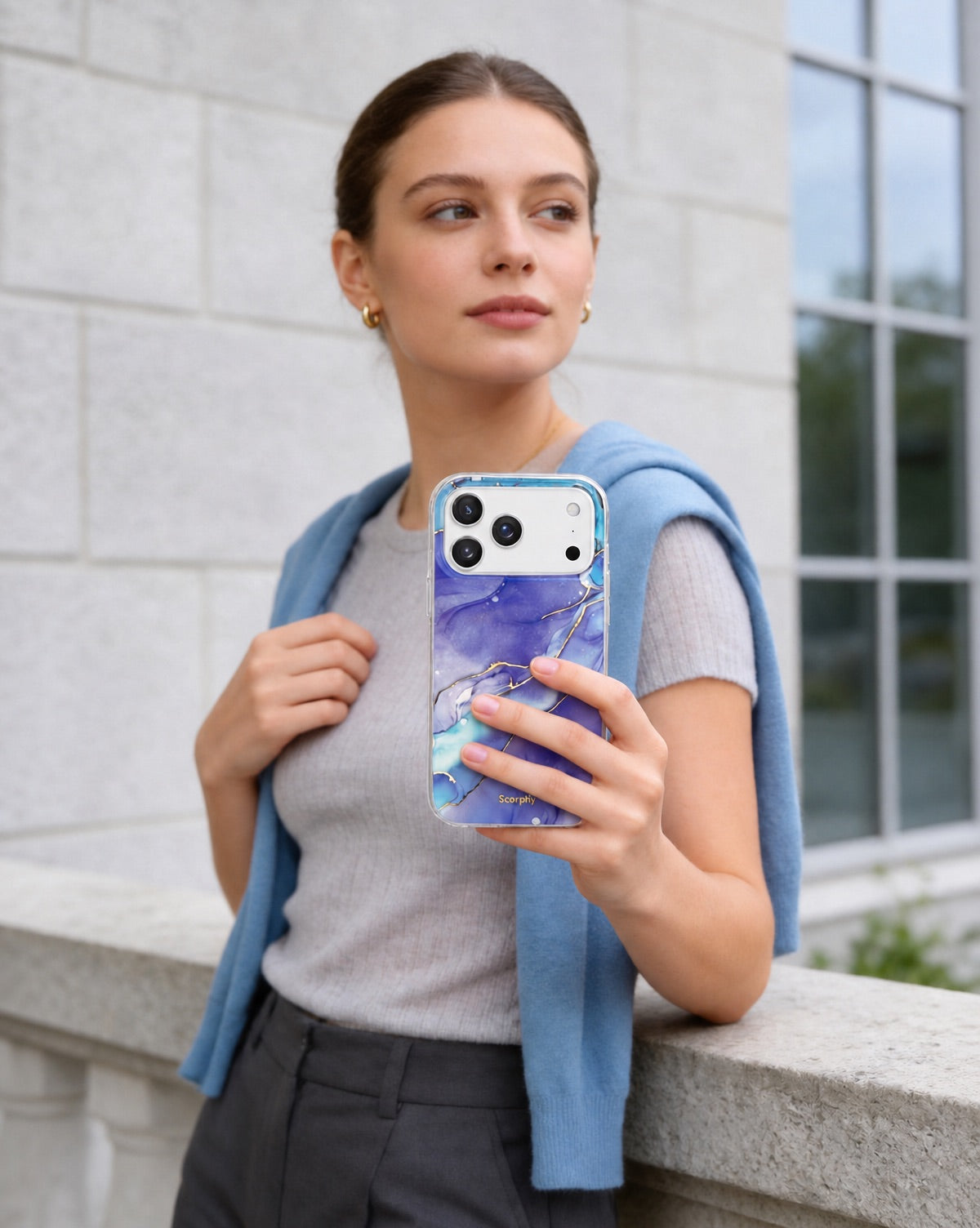 Fantasy Blue Marble MagSafe iPhone Case