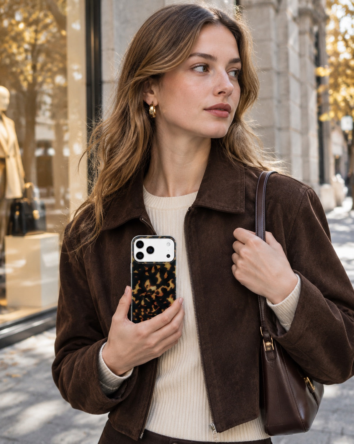 Dark Brown Tortoise Shell MagSafe iPhone Case