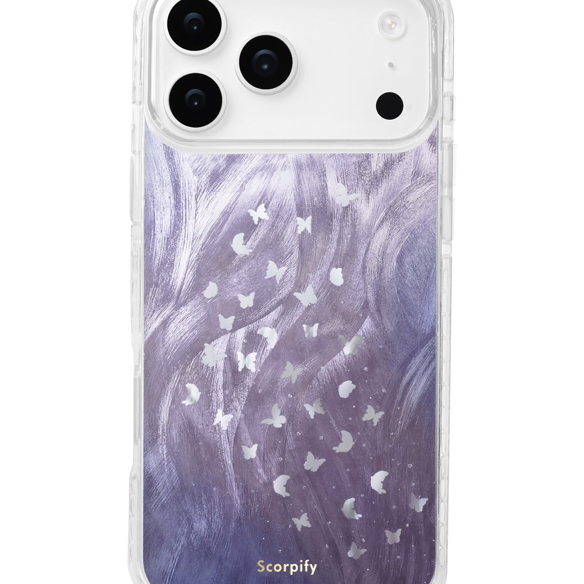 Purple Celestial Bloom Phone Case With Shimmer Finish