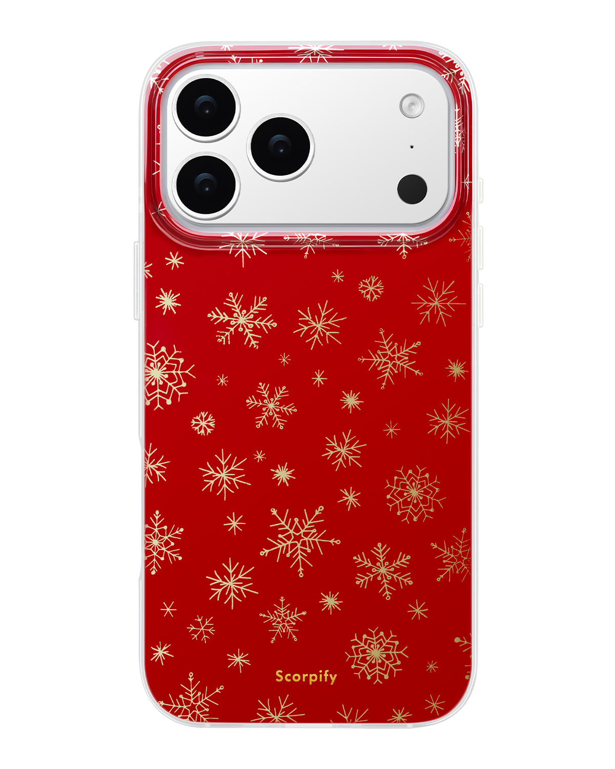 Gleam Golden Flakes red MagSafe iPhone case gold foil design