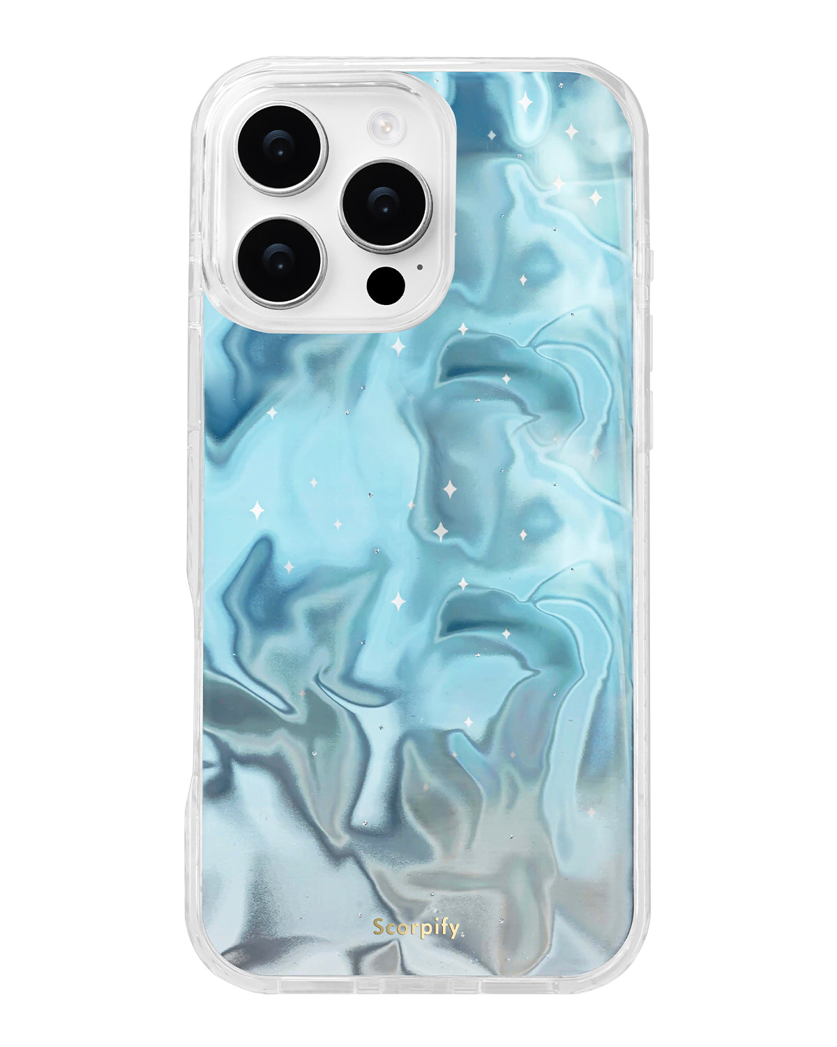 Blue Celestial Ripples iPhone Case With Shimmer Gloss Surface