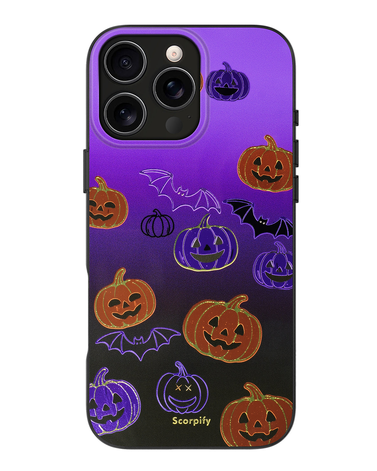 Gleam Pumpkin Halloween Phone Case With Glossy Orange Glow