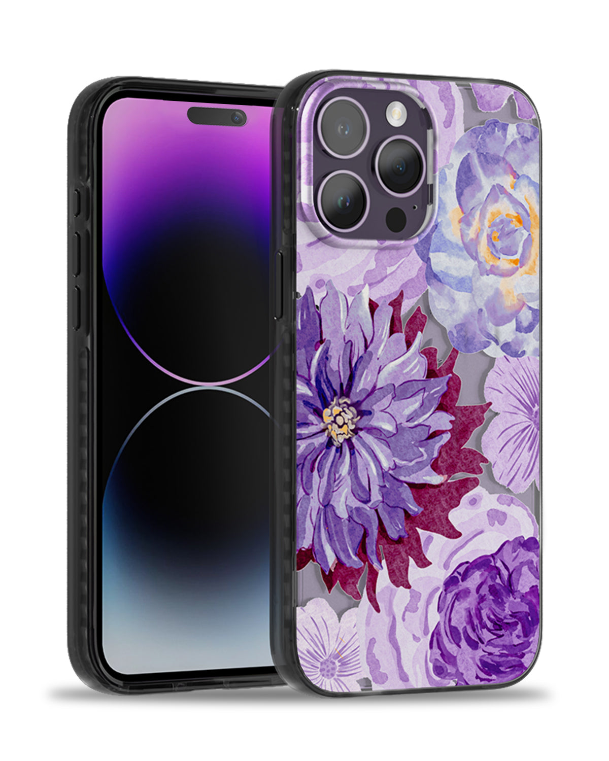 Trendy Phone Cover With Purple Zinnia Floral Design