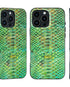 Stylish emerald snake print iPhone cover