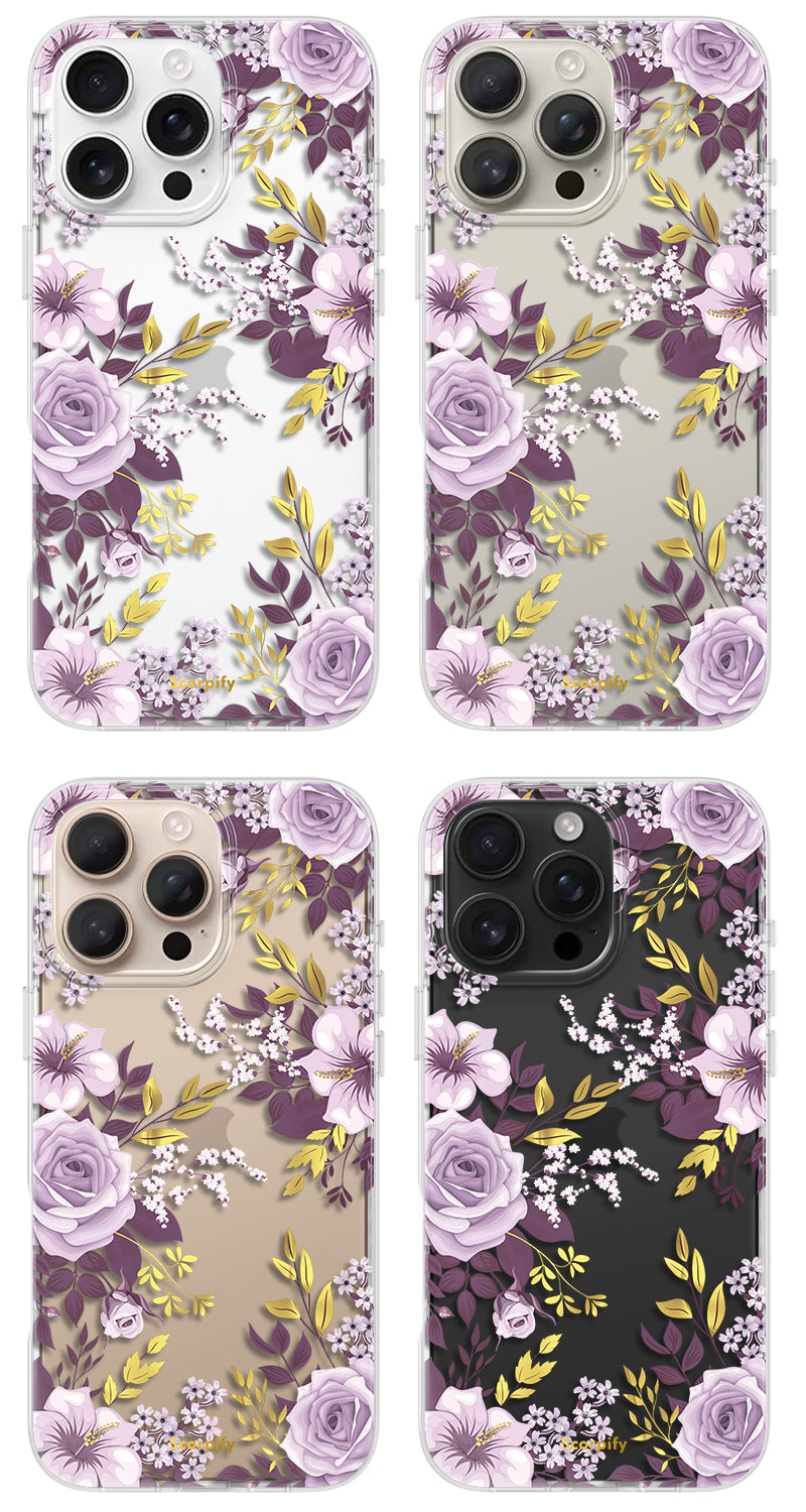 Elegant Floral Phone Case Featuring Purple Hibiscus Rose