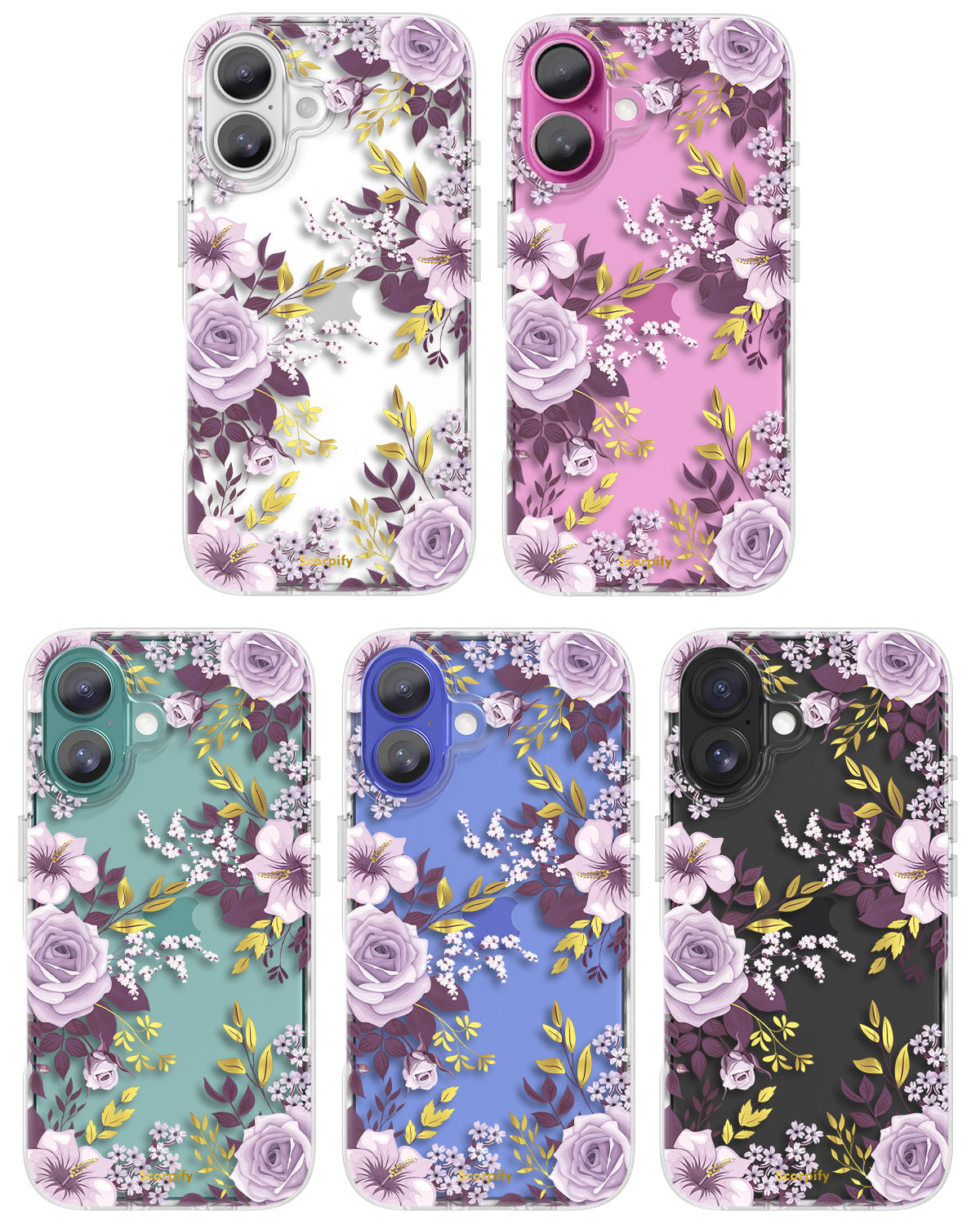 Purple Hibiscus Rose iPhone Case With Clear Floral Accents