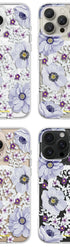 Transparent floral iPhone cover in purple tones