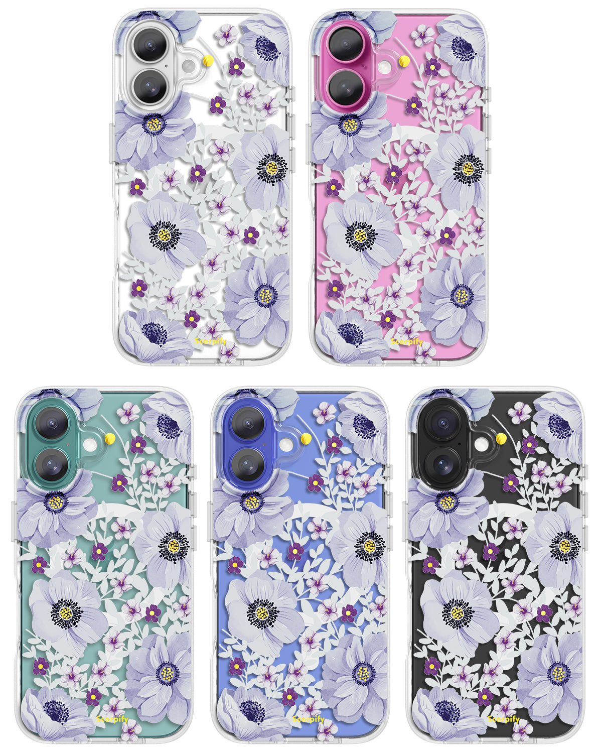 Case-on-phone slim fit MagSafe iPhone floral design