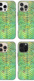 Textured snake print iPhone cover in emerald green