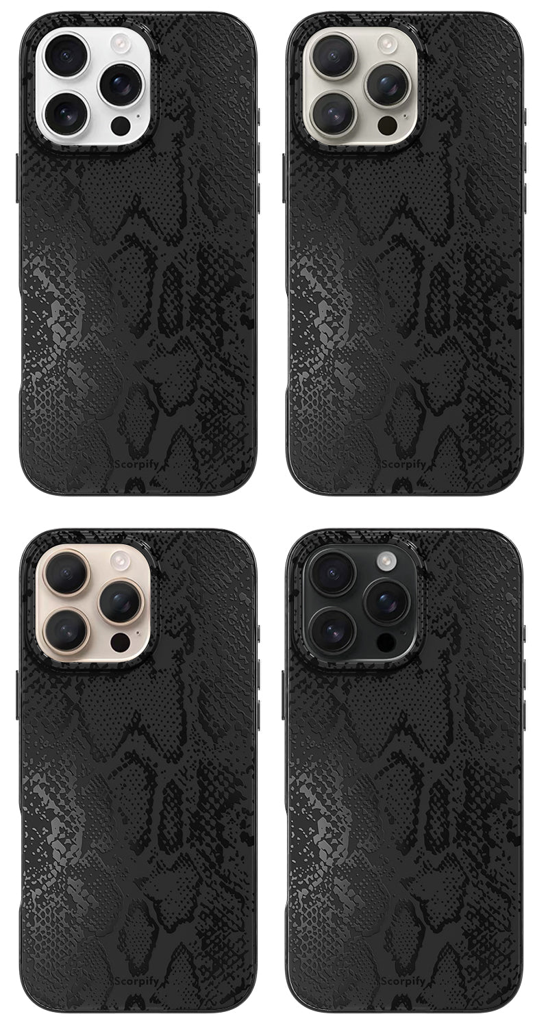 Matte Black Snake Magnetic iPhone Case