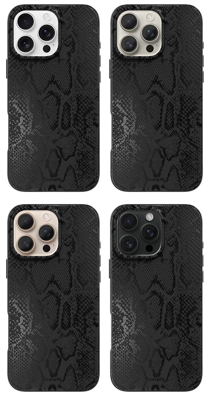 Matte Black Snake Magnetic iPhone Case