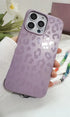 Magnetic iPhone case featuring a lavender leopard pattern