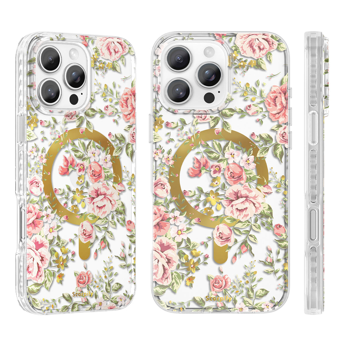 MagSafe iPhone Case With Delicate Country Rose Bloom Detail