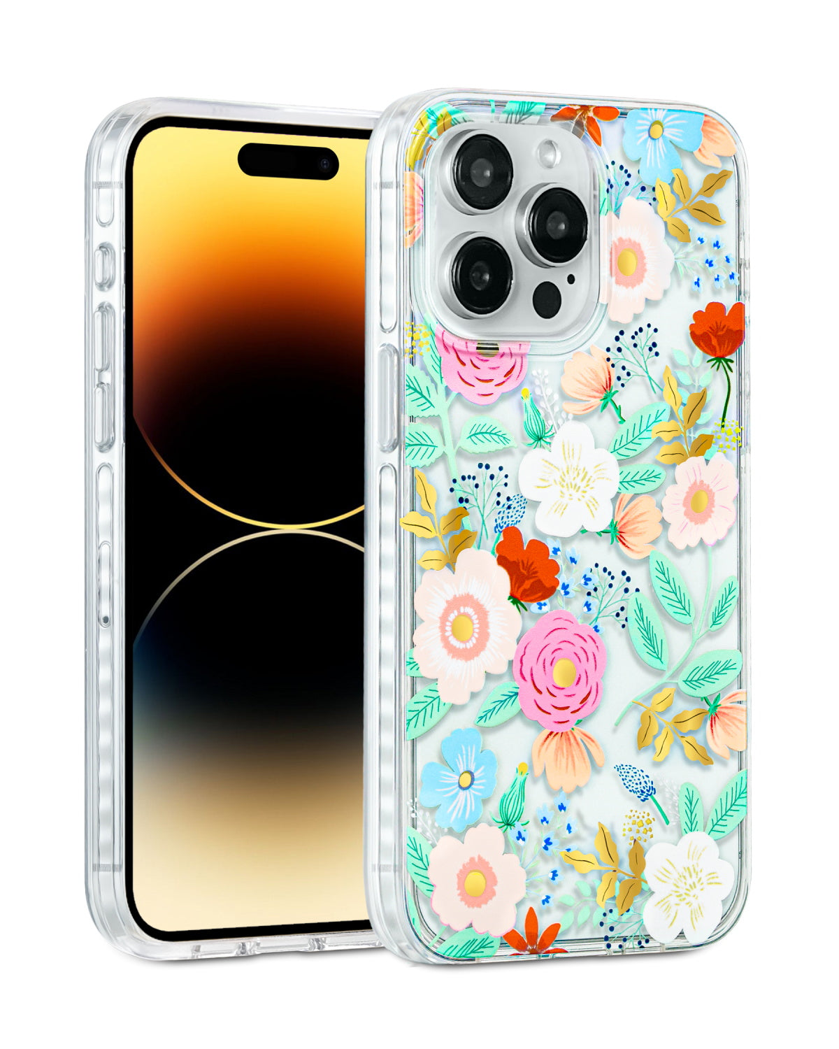 Clear floral phone case with Flower Party style
