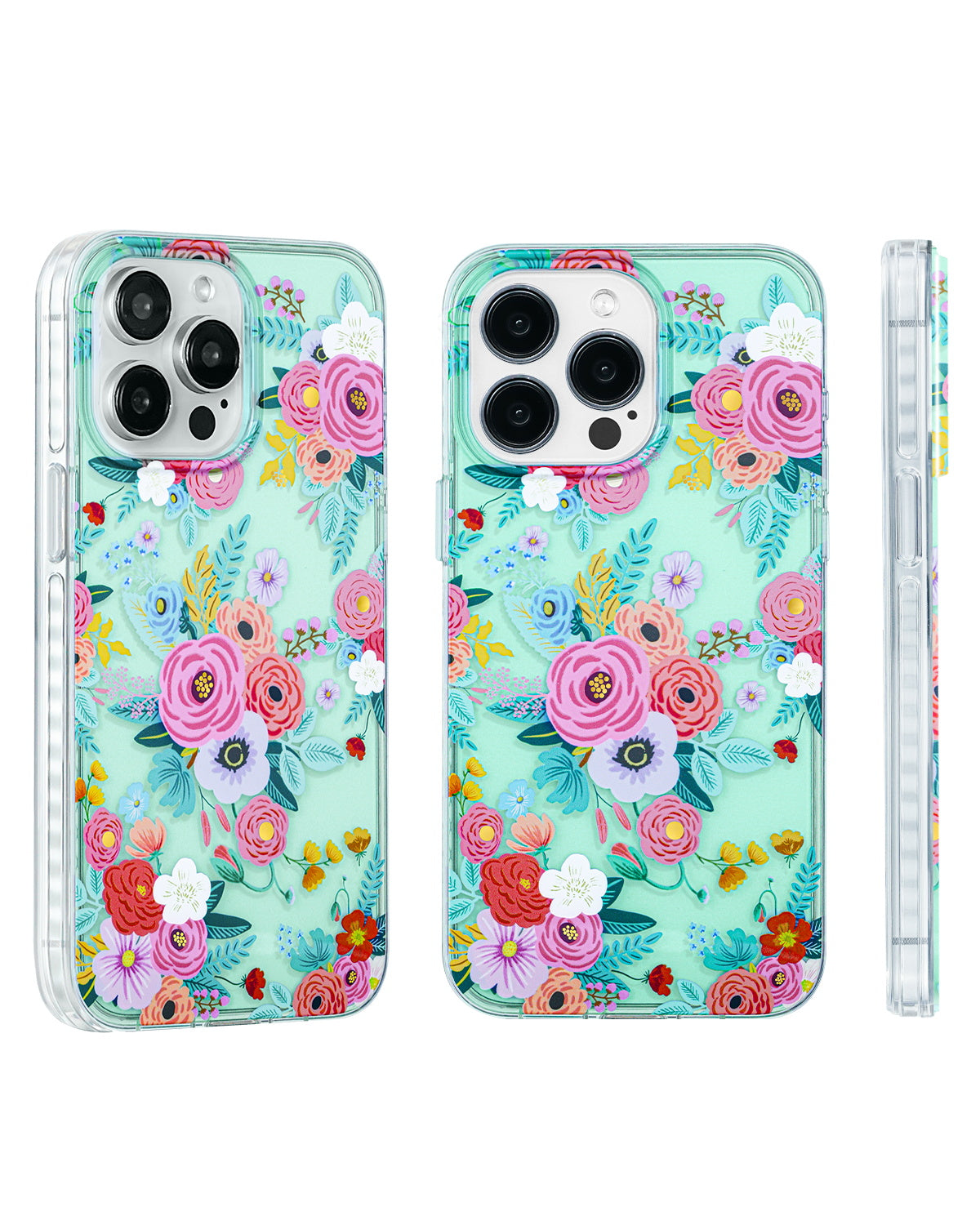 Protective phone case with soft flower look