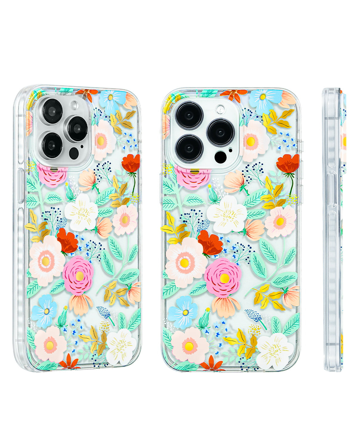 Delicate floral clear phone cover design