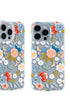 Floral iPhone Case With Blue Garden Party Theme Texture