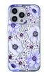 Transparent floral iPhone case in purple tones