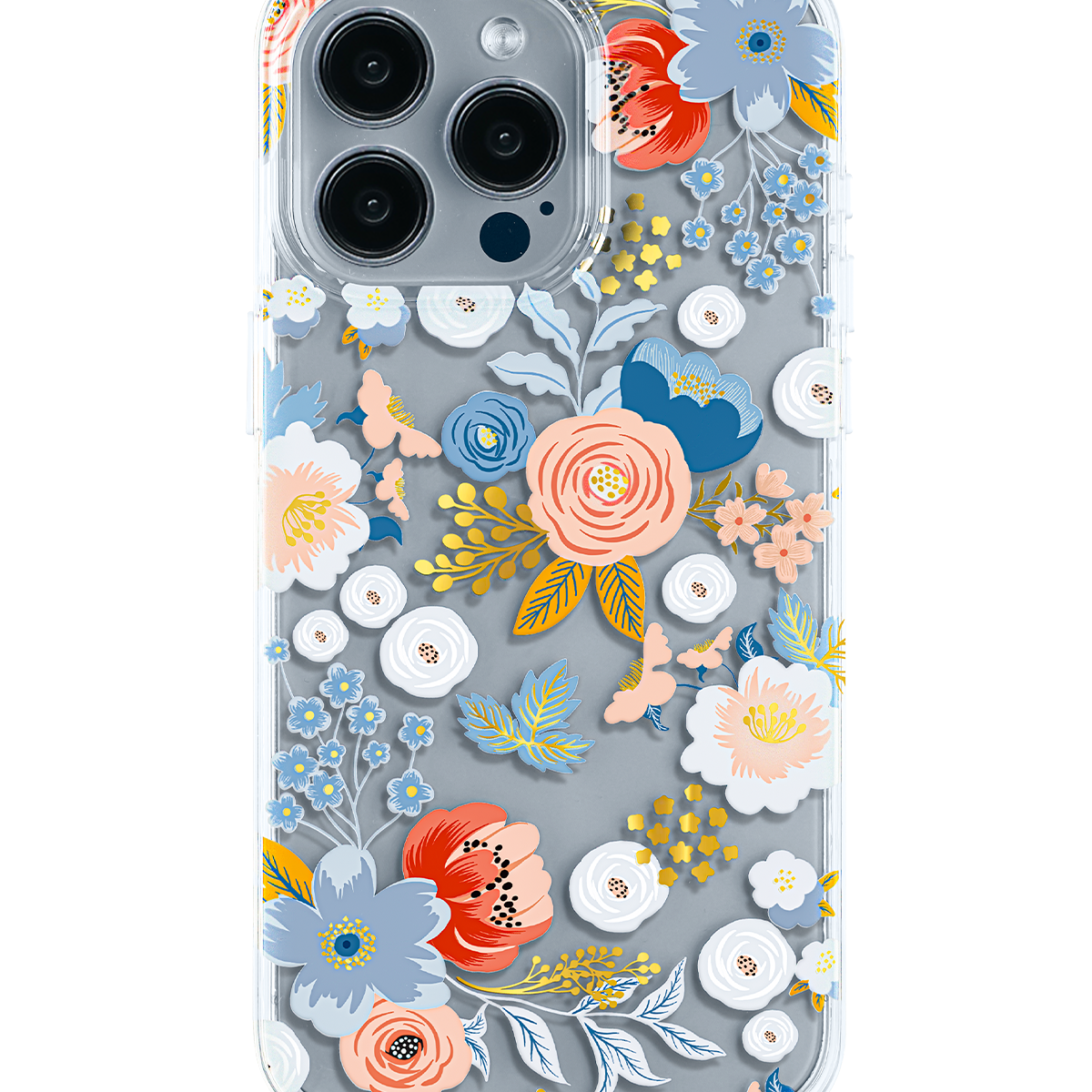 Blue Garden Party iPhone Case With Vibrant Floral Design