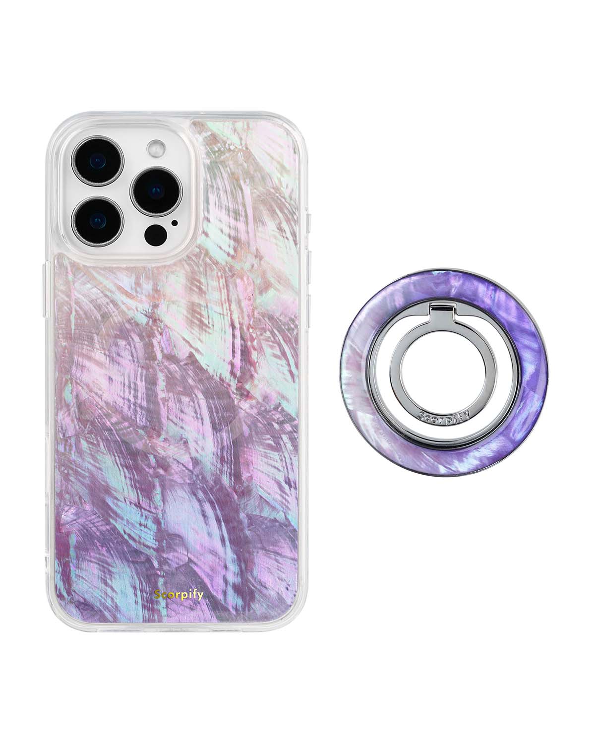 Purple Mother of Pearl MagSafe iPhone Bundle Set