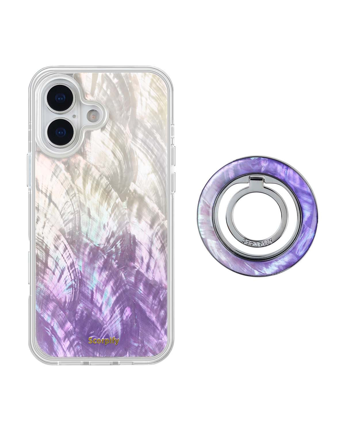 Purple Mother of Pearl MagSafe iPhone Bundle Set