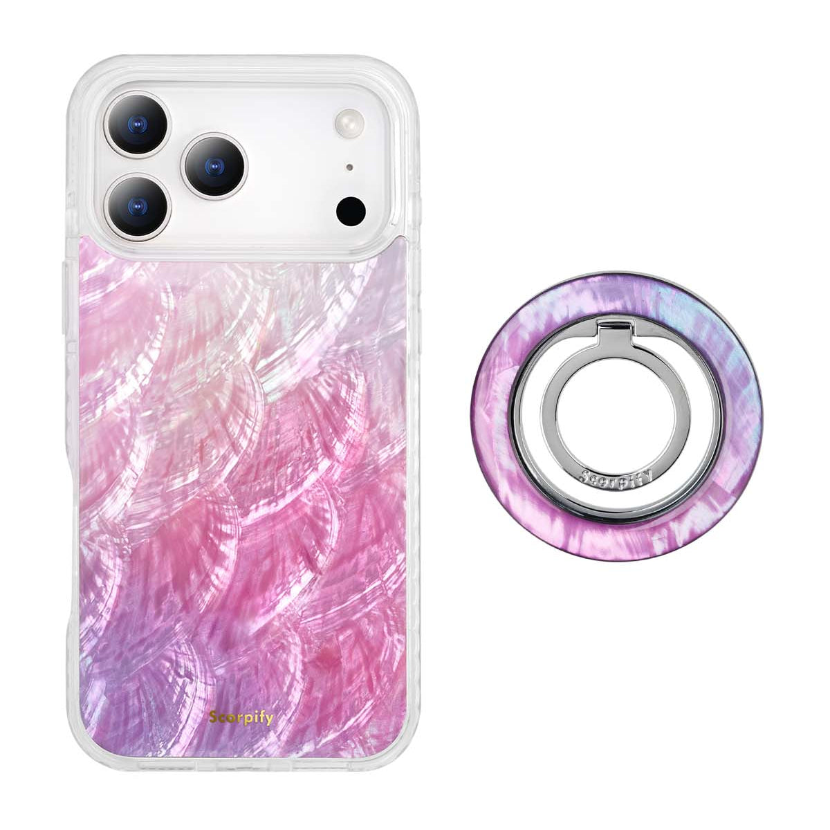 Pink Mother of Pearl MagSafe iPhone Bundle Set