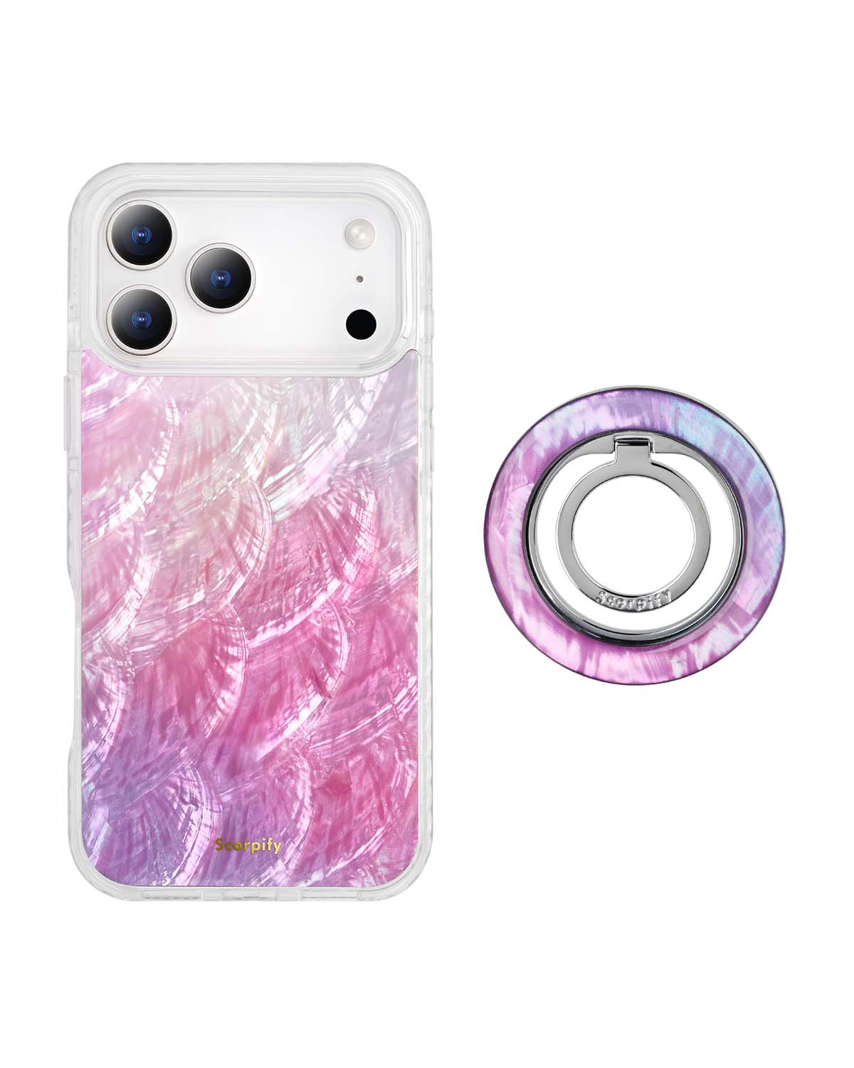 Pink Mother of Pearl MagSafe iPhone Bundle Set