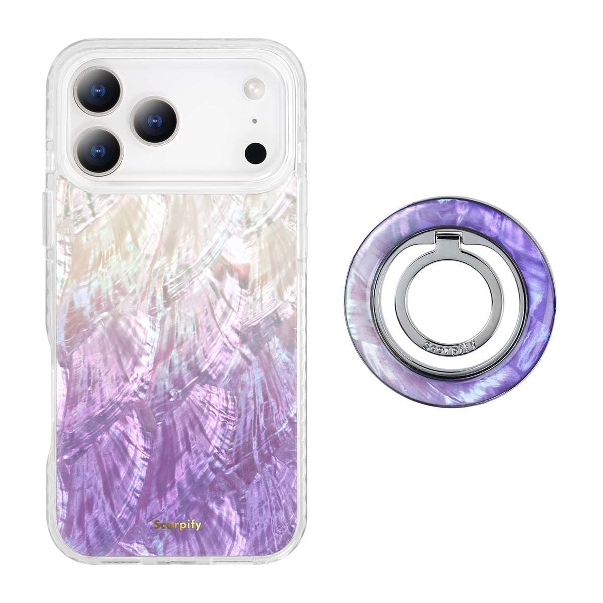 Purple Mother of Pearl MagSafe iPhone Bundle Set